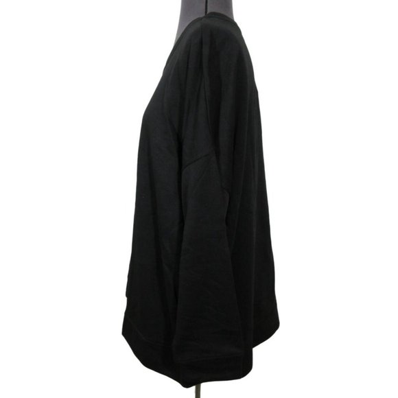 H by Halston Studio black French terry drop shoulder‎ pullover sweatshirt XL - Picture 2 of 12